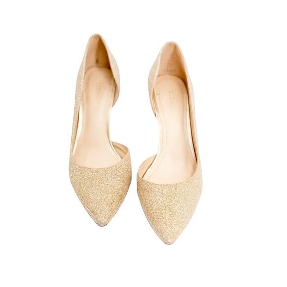 BCBG Women’s Gold Glitter D’Orsay Stiletto Heels – Size 8 - Picture 2 of 8